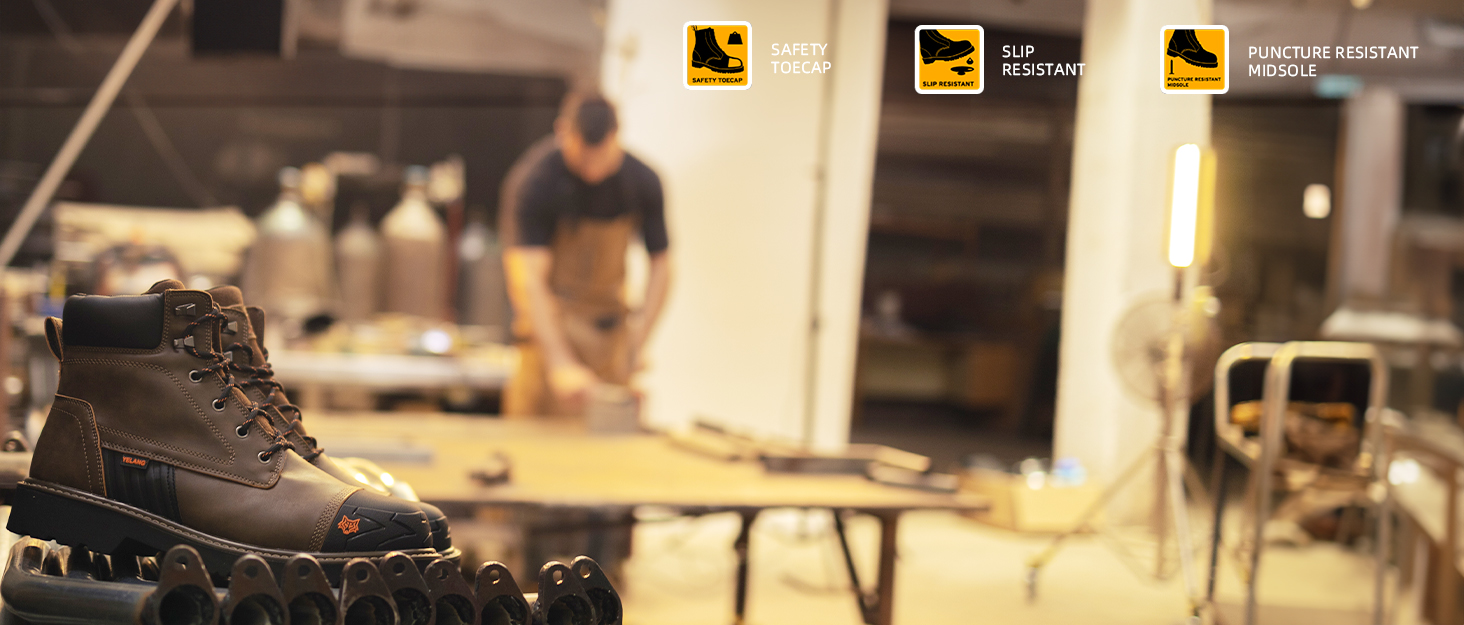 Чоловічі робочі черевики Yelang з металевим підноском, для промислового будівництва, безпечне взуття, розмір 41.5 EU, колір коричневий