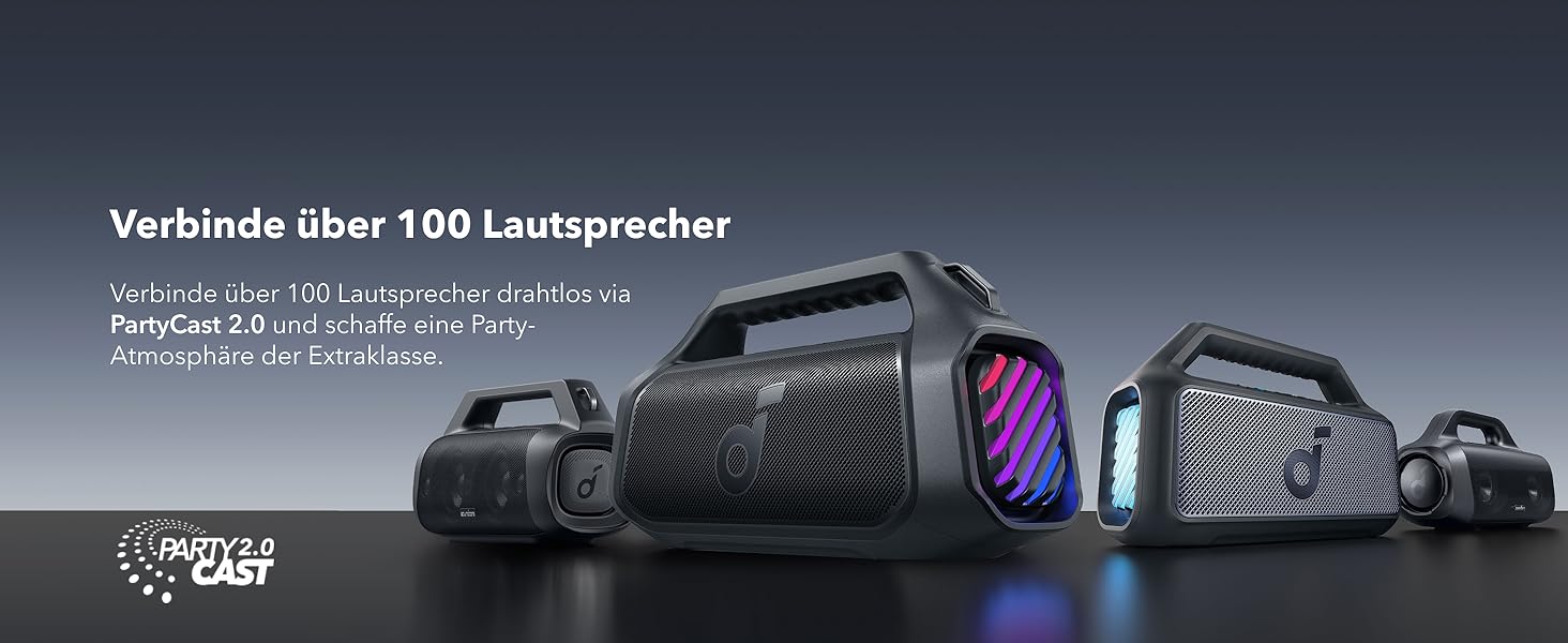 Soundcore Boom 2 Plus: Портативна Bluetooth колонка з RGB-підсвічуванням, 140W, IPX7, Power Bank, чорний
