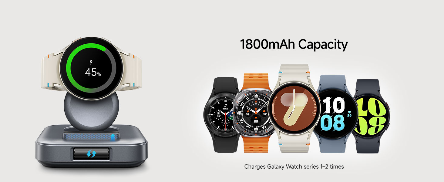 Індукційна зарядна станція для Samsung Galaxy Watch 8, колір тех-сірий (не підходить для Watch Ultra 2/9)