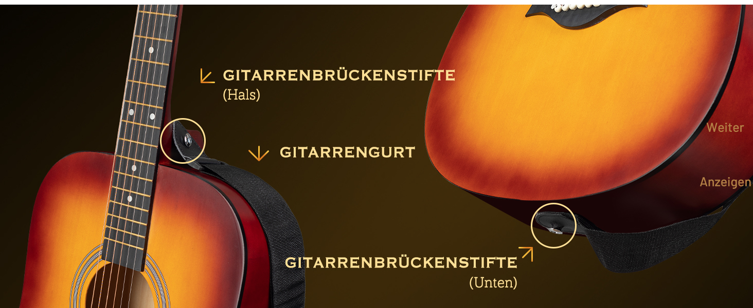 Акустична гітара CAHAYA Lindenholz CY0354: Комплект для початківців, дітей та дорослих, з чохлом, запасними струнами, каподастром, медіаторами та наклейками на лади