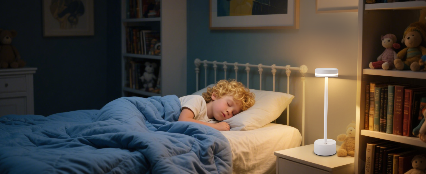 Настільна лампа акумуляторна LED 2 в 1: бездротова, димована, з USB-C зарядкою, сенсорна, для спальні, їдальні, офісу (біла)