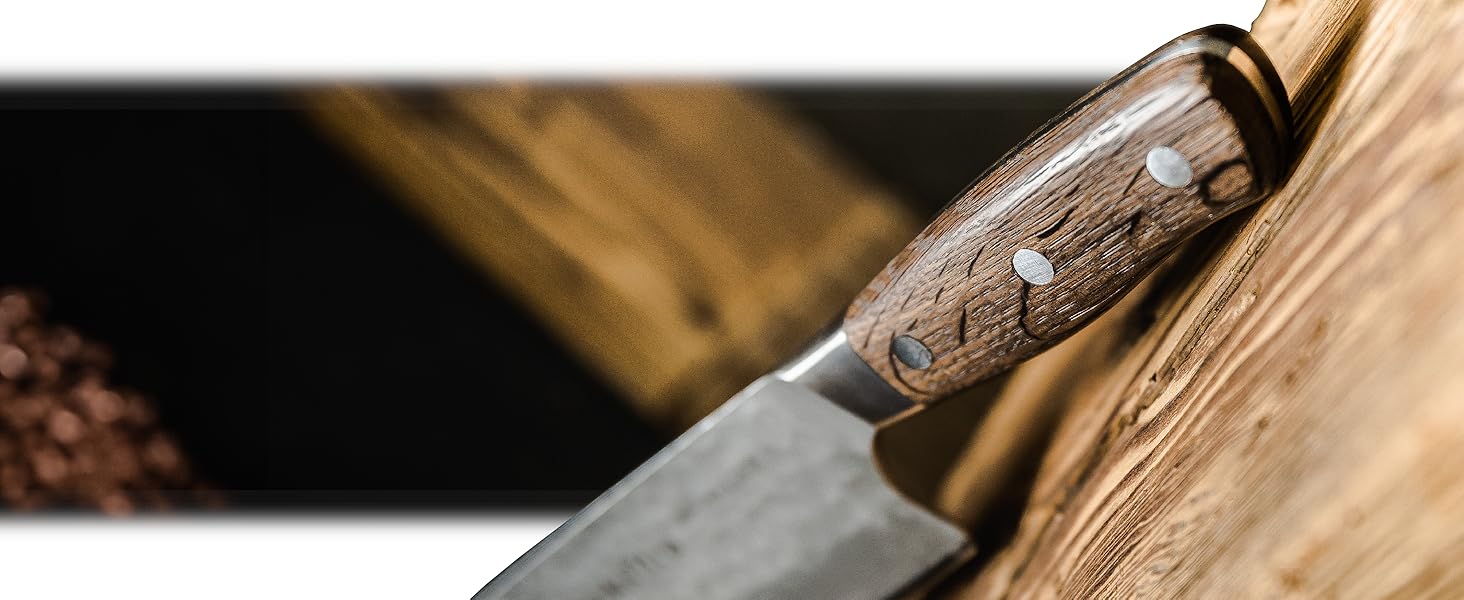 Ніж кухарський F. DICK Kochmesser DarkNitro 21 см, нержавіюча сталь, кування, гостра клинка 61 HRC, ручка з дуба та сталі, професійний ніж Made in Germany, 81147212