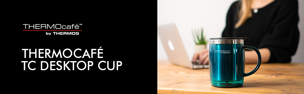 Термокружка THERMOcafé TC Desktop Cup фіолетова, 0.35л, з нержавіючої сталі та пластику, з кришкою, герметична, для офісу, кемпінгу, під кавомашину