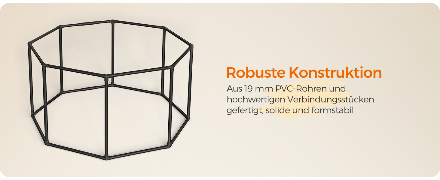 Клітка для цуценят Feandrea Oxford, восьмикутна, велика, 112 x 112 x 76 см, з PVC-каркасом, дихаюча сітка, з кишенею, сіро-сіра, PDC006G01