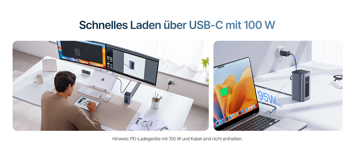 Базаус Док-станція USB-C 12-в-1, сумісна з Dell/HP/Lenovo/Asus/Acer/Mac, 2 монітори 4K HDMI, 10Gbps USB-C/A, 100W PD, Gigabit Ethernet