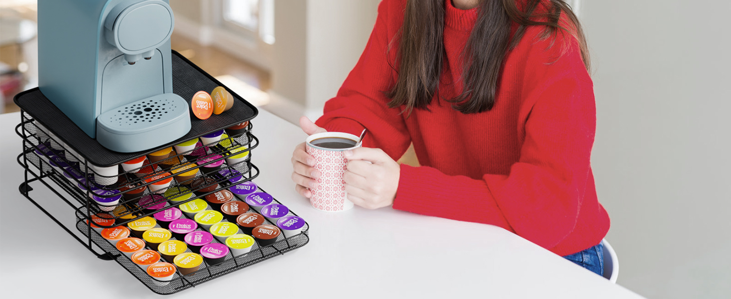 Підставка для капсул кави Masthome 3-ярусна для Dolce Gusto, 108 капсул, чорна