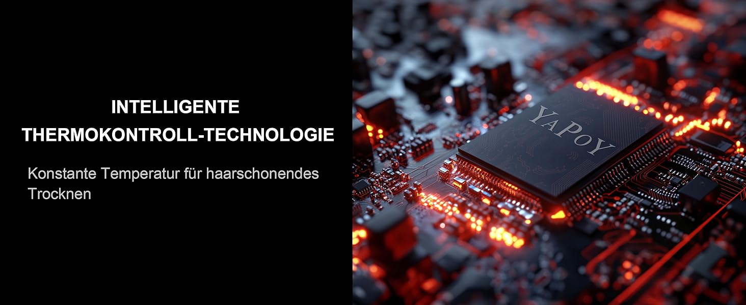 Фен YAPOY з іонізацією 200 млн іонів, 110 000 об/хв, швидке сушіння, менше завивань, інтелектуальне регулювання температури, тихий, легкий, для дорослих/дітей/домашнього використання/готелю/кемпінгу, білий