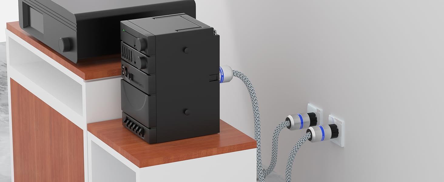 Hi-End мережевий кабель Monosaudio P083 1.5м, мідний екранований OFC Audiophil, 2-полюсний шнур живлення Schuko-IEC C15 для підсилювача, DVD, сабвуфера та декодера