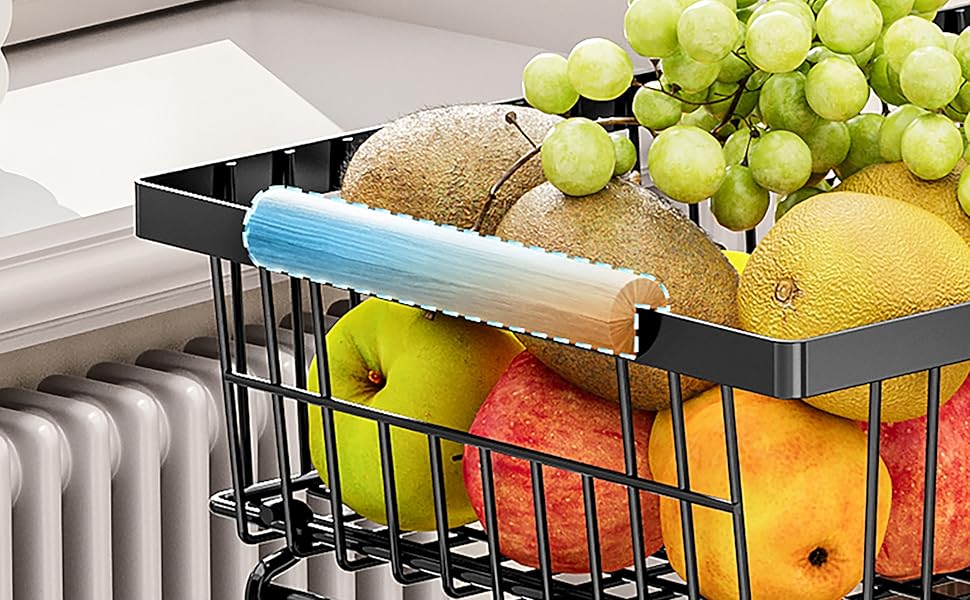 Настільний органайзер для фруктів та овочів 2 яруси (Чорний)