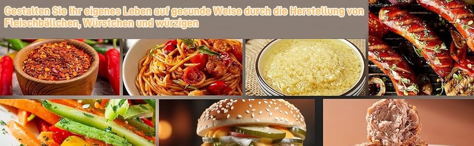 М'ясорубка електрична COOCHEER 2000 Вт багатофункціональна з насадками для ковбас, кеббе та подрібнення овочів/фруктів, чорна