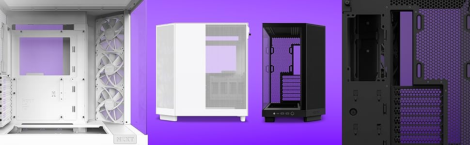 NZXT H6 Flow: Корпус ПК Mid-Tower з двома камерами, чорний, з 3 вентиляторами 120 мм