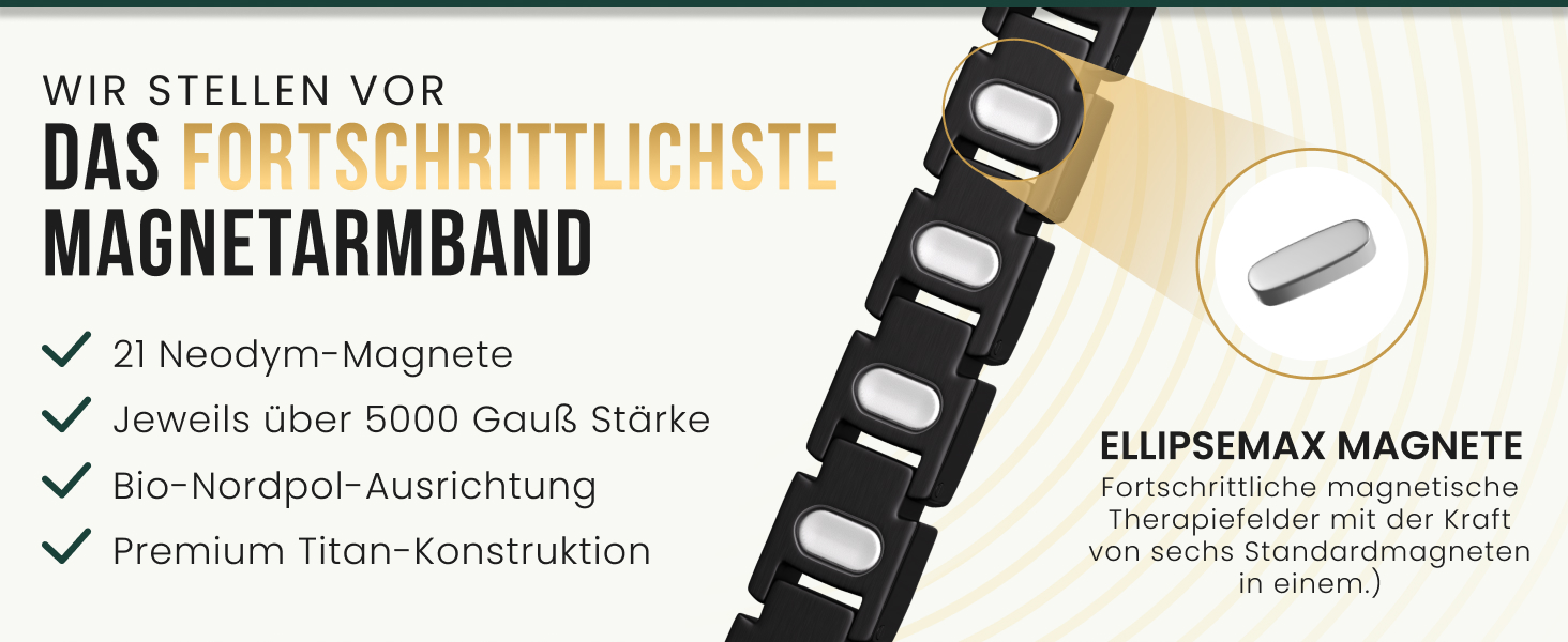 Браслет на магнітах MagnetRX® Ultrastarkes Titan для жінок – титановий браслет з регулюванням розміру, чорний (5x Strength)