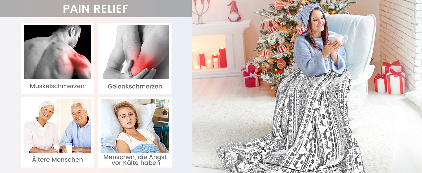 Електрична ковдра LeaderPro з автовимкненням, 160x180 см, фланель, 6 режимів нагріву, пральна, з захистом від перегріву, таймер 1-9 годин, для ліжка, дивану, офісу