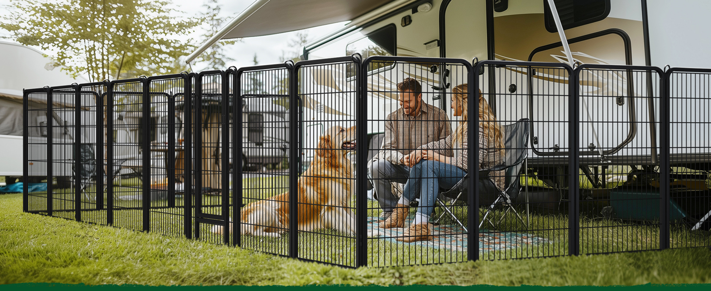 Вольєр для цуценят Yaheetech 16tlg, 120 см, з автоматичним замком, чорний