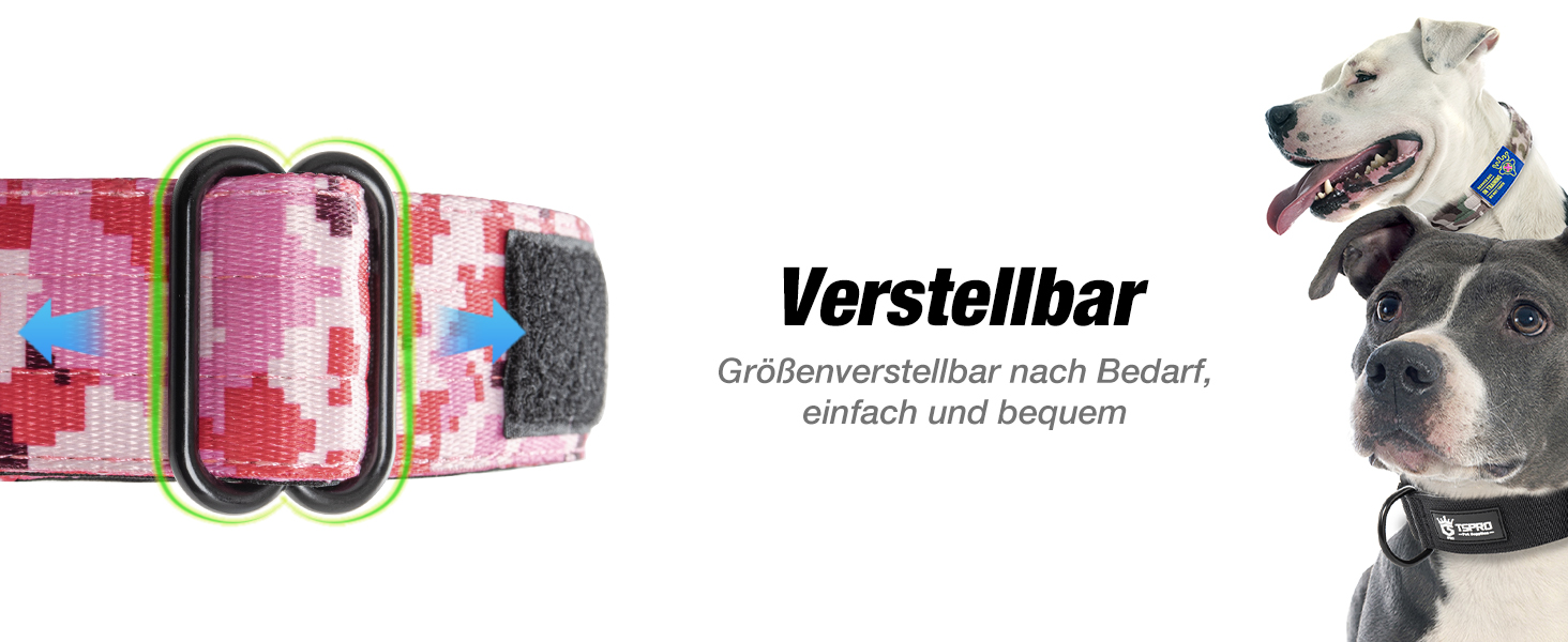 Нашийник для собак TSPRO Premium тактичний, великий, з металевою застібкою, камуфляжний синій, L (47-63.5 см)