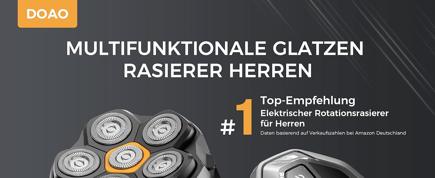 Машинка для гоління голови чоловіча DOAO, акумуляторна, водонепроникна, з Type-C, магнітна, 180 хв роботи