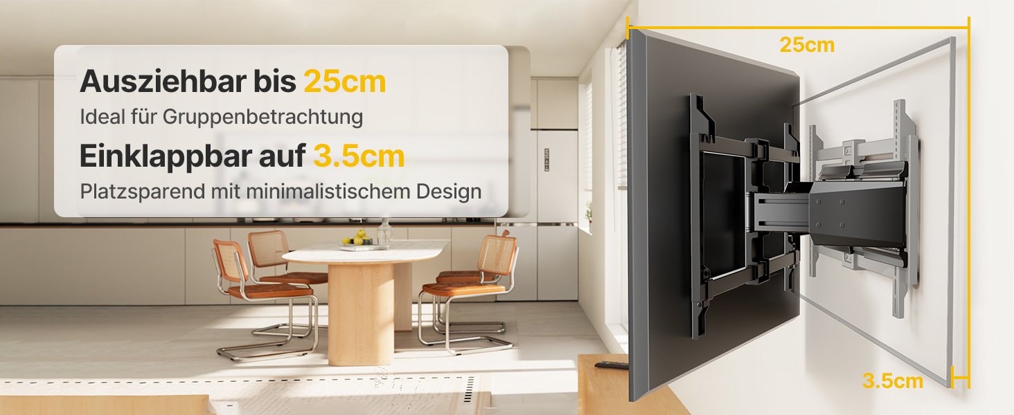 Настінне кріплення для телевізора monTEK Ultra Slim 37-90 дюймів (до 85 кг), поворотне, з похилом, висувне, VESA 600x400