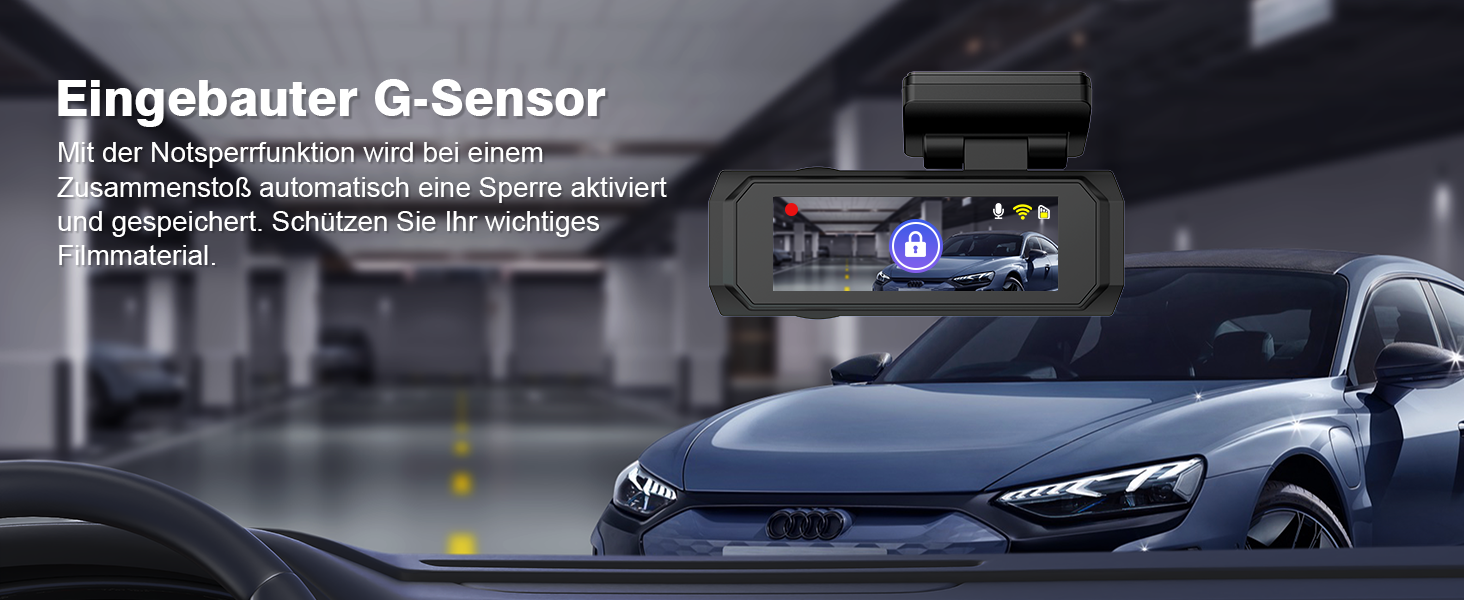 Відеореєстратор Chortau 4K+1080P з WiFi, 64GB, паркувальний режим, Super Night Vision, WDR, 170° та G-Sensor, чорний