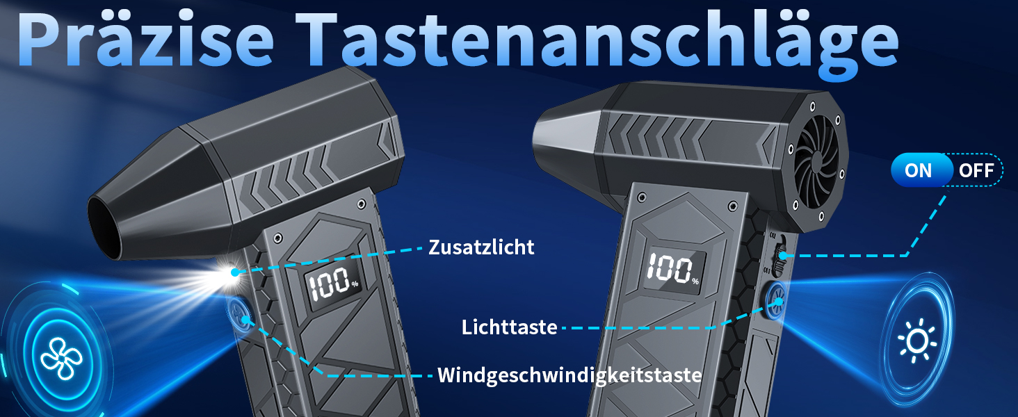 Електричний пилосос-фен, 10000mAh, LCD, міні-фен з ліхтариком для відпочинку на природі, 180000RPM, 4 швидкості, чорний