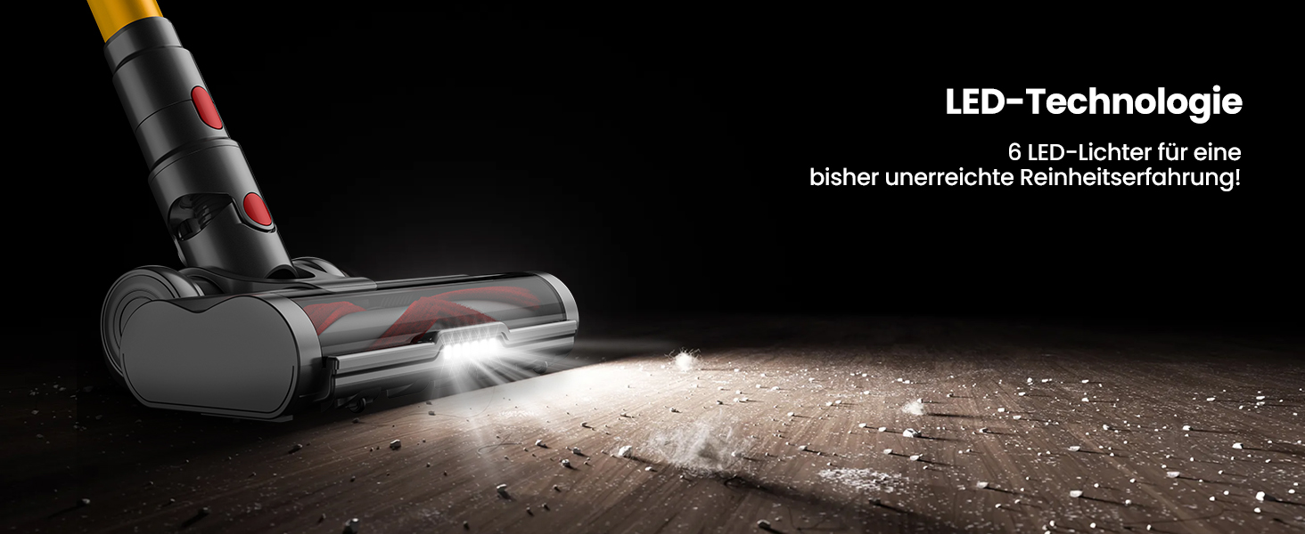 Акумуляторний пилосос SICBCGB 48000Pa/550W/70 хвилин, 2.0L з HD-дисплеєм, антизаплутана щітка, док-станція, самостійна підставка, 11-шарова фільтрація для шерсті тварин та авто, золотий колір