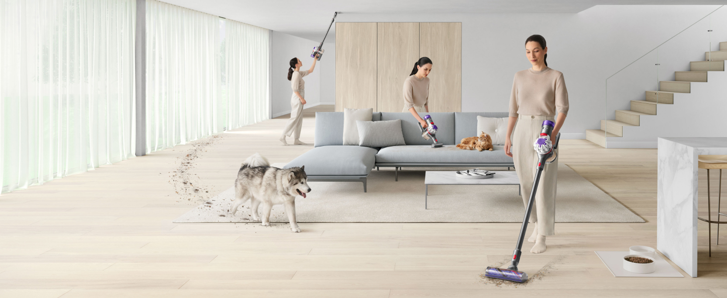 Бездротовий пилосос Dyson V8 Advanced: потужність 130 AW, до 40 хв роботи, технологія Motorbar проти заплутування волосся, видаляє шерсть тварин, ручний та насадка для підлоги