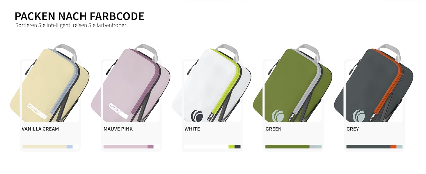 Набір кубиків-органайзерів для подорожей Cipway, 6 шт, білий, розширюваний, ультралегкий