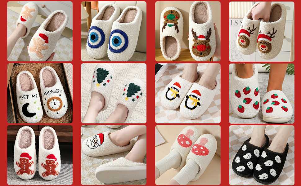 Тапочки домовиті жіночі та чоловічі зимові теплі плюшеві, з принтом 