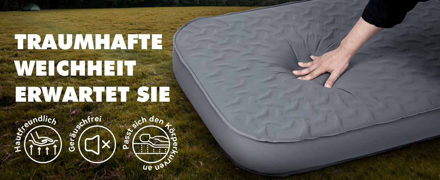 Каремат HIKENTURE самонадувний з вбудованим електронасосом, 10 см товщини, для кемпінгу, туризму та відпочинку на природі