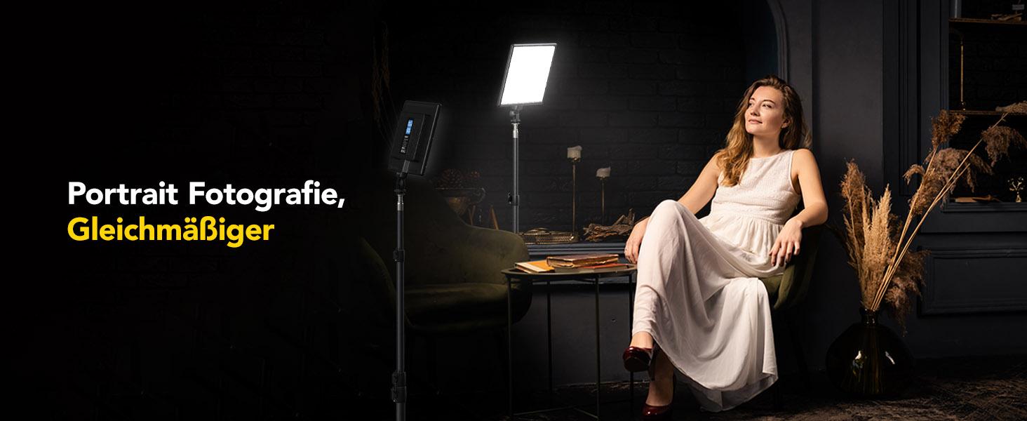 LED відеолампа RALENO з 192 LED, 2 шт. з штативом 180 см, зарядним акумулятором 8000mAh, регулюванням яскравості 0-100%, CRI95 для YouTube, TikTok, фото- та відеозйомки