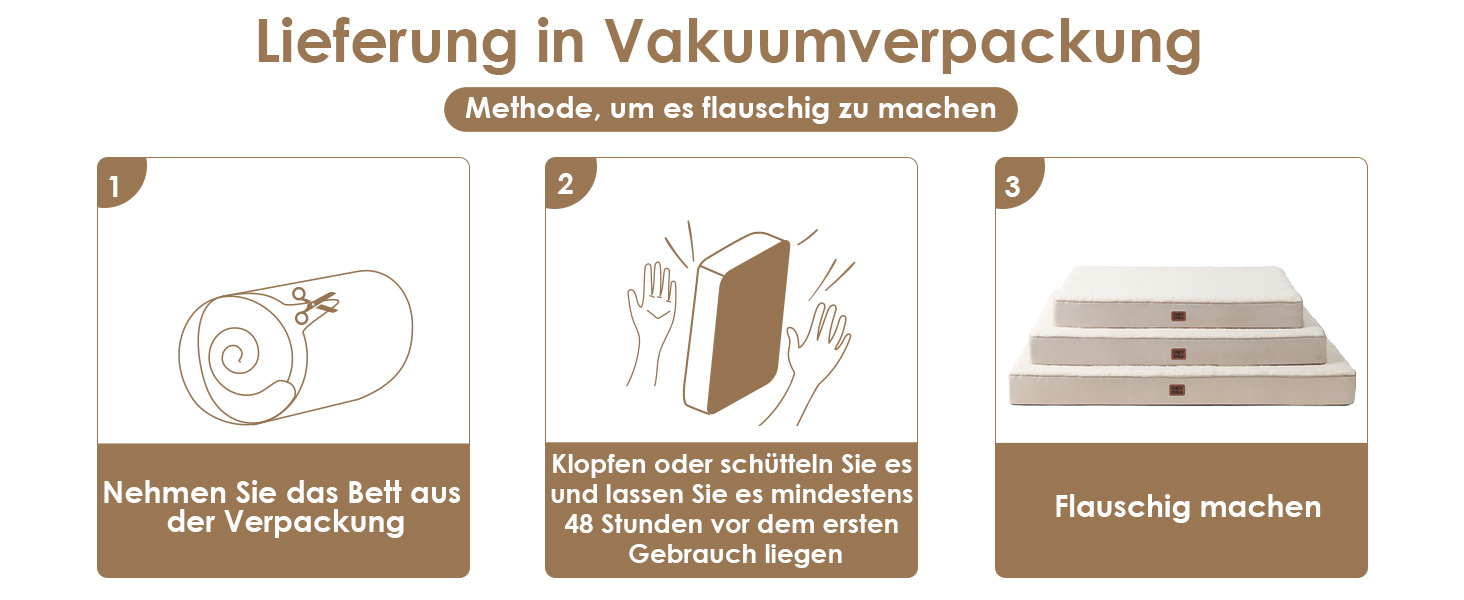Ортопедичне ліжко для собак EHEYCIGA, малі породи, 76x51x9 см, з м'яким вкладишем, для переноски, Kamel