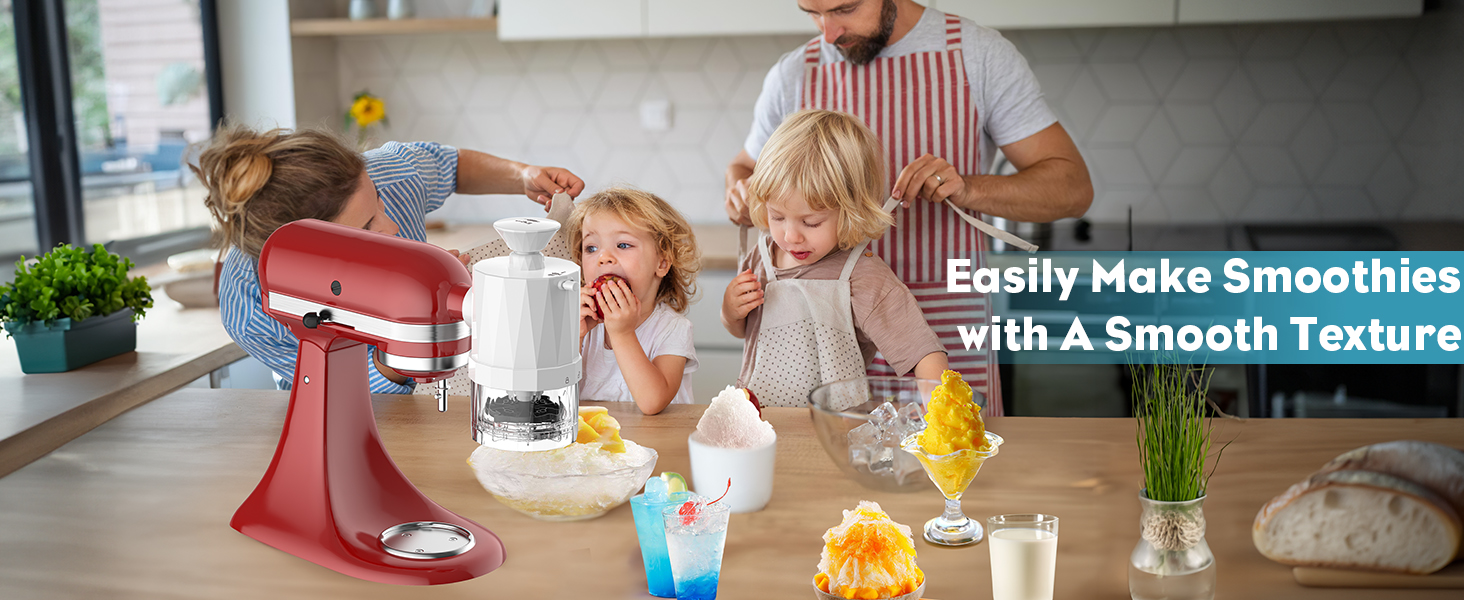 Льододробарка для міксера KitchenAid, насадка-терка для льоду з 8 формами, змінні леза, шейкер для слаші, аксесуар для KitchenAid