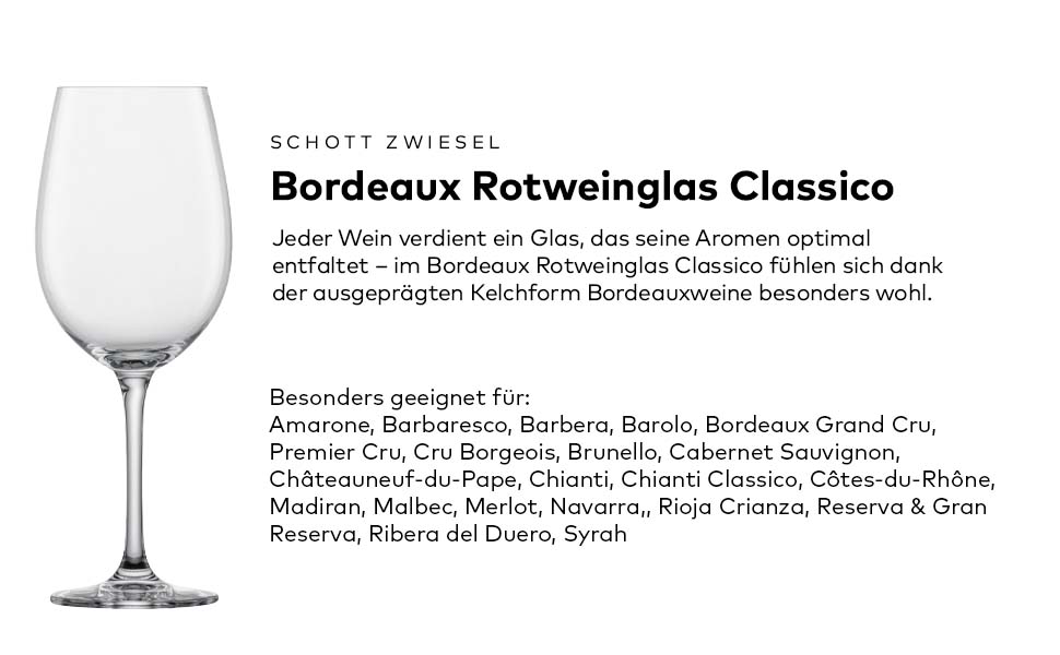 Набір келихів для білого вина Schott Zwiesel Classico (6 шт.), німецька якість, Tritan-кристал, безпечно мити в посудомийній машині