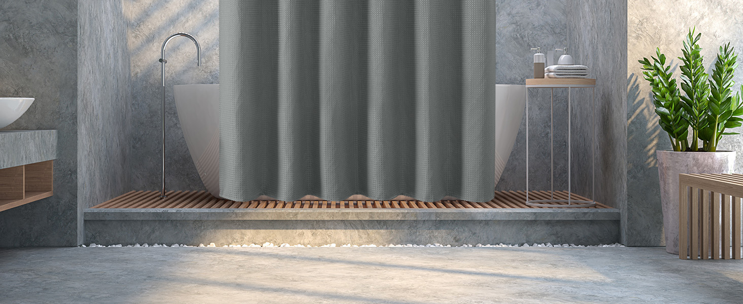 Шторка для душу FY&XZH з гачками, важка, водонепроникна, з ТПУ-покриттям, стиль готелю з сітковим вікном, 2 гачки, зелений (83 x 83 см)