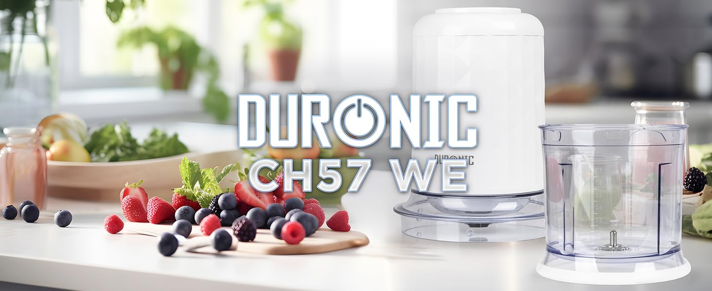 Електричний подрібнювач Duronic CH57 WE для цибулі та овочів, 700 мл