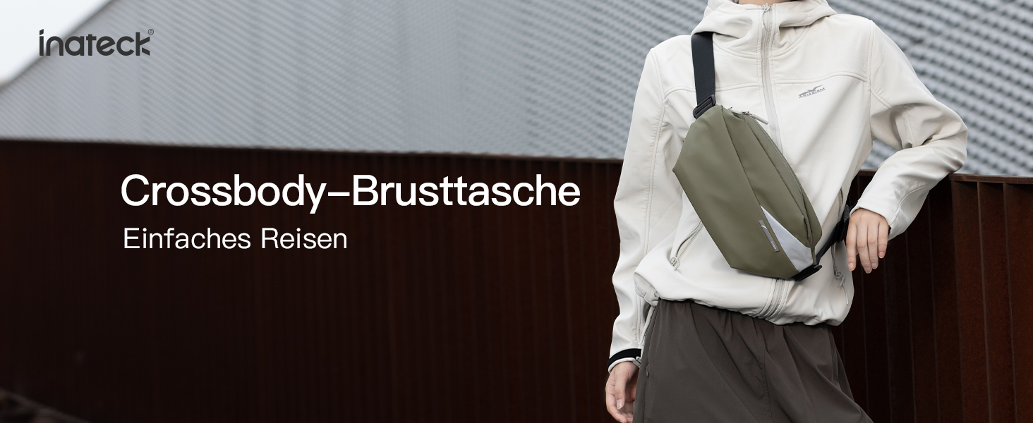 Сумка на плече Inateck, оливковий колір, водонепроникна, для чоловіків та жінок