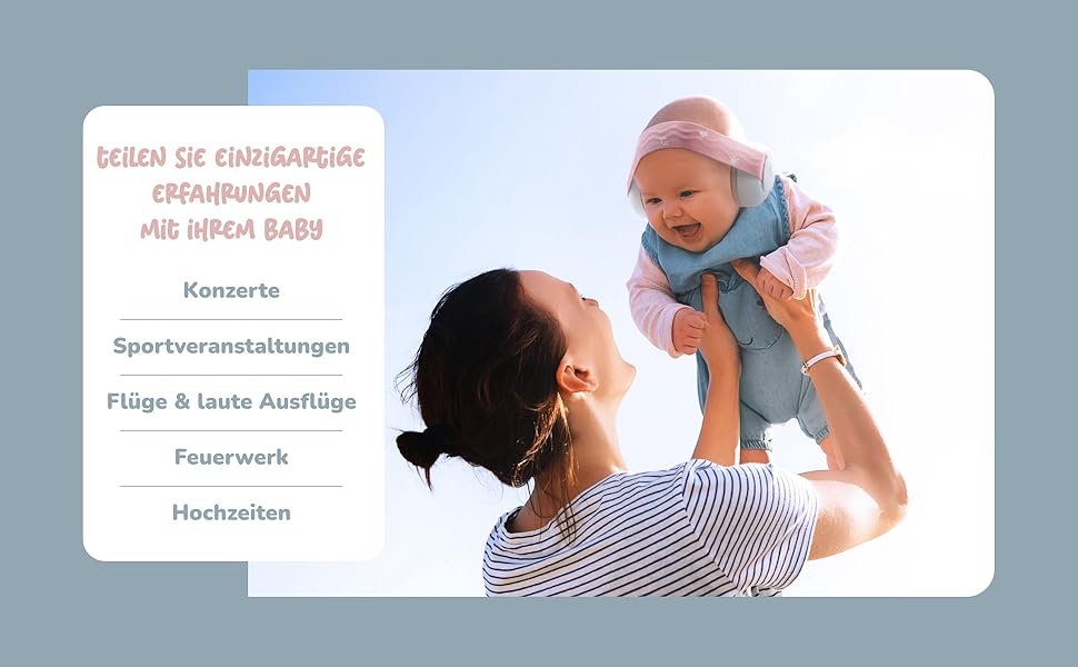 Навушники для захисту від шуму для немовлят та малюків (до 36 місяців) - 34 dB, сертифіковано CE, регульовані