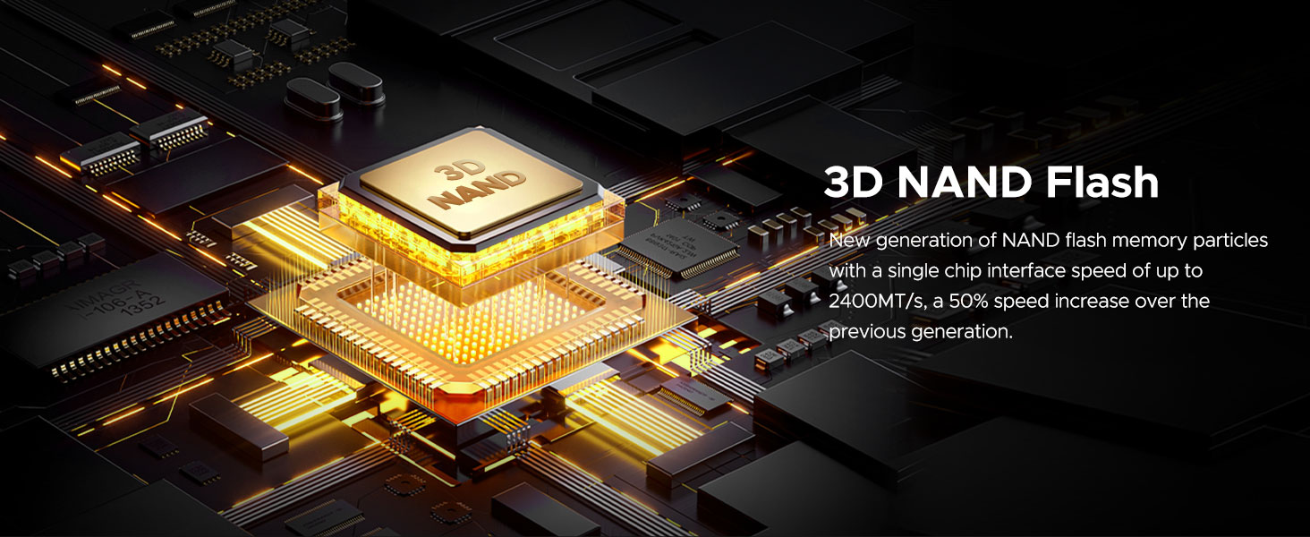 ORICO NVMe SSD 1TB PCIe 4.0 M.2 2280 Внутрішній SSD з радіатором для ПК та ноутбуків (7000 MB/s чтение, 6500 MB/s запись)