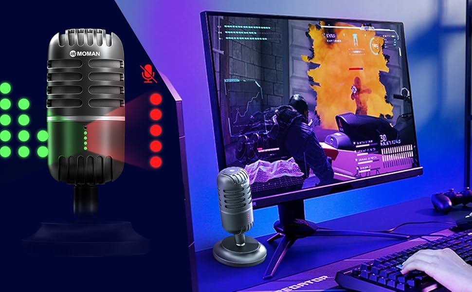 Мікрофон USB для ПК, PS4, PS5: Конденсаторний мікрофон для стрімінгу, геймінгу, подкастів та запису звуку. Сумісний з Mac, Windows