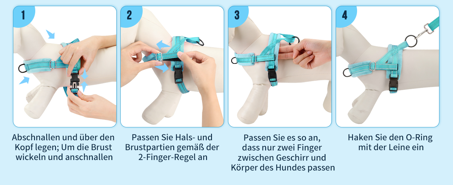 Нашийник для собак середніх та маленьких порід, м'який, не тягне, з 2 кліпсами для повідка, легкий, світловідбиваючий, чорний (S, Темно-синій)