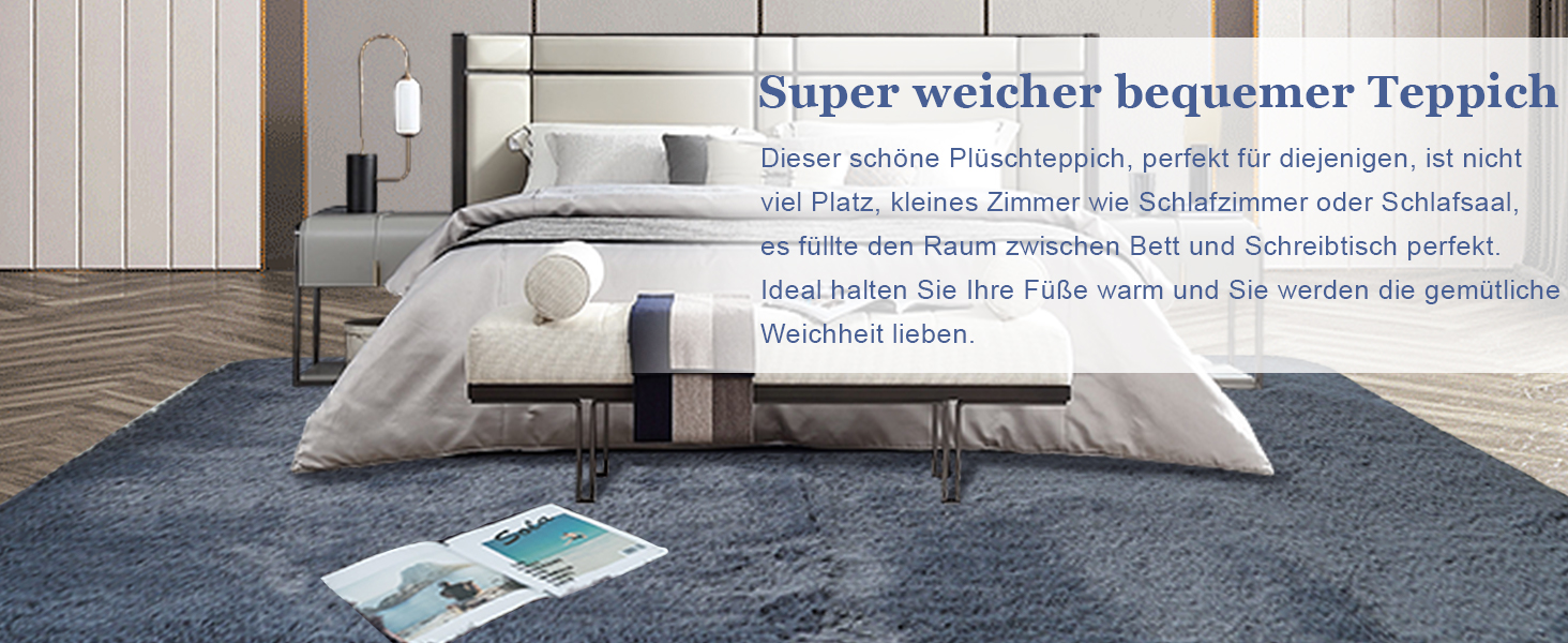 Килимок CHOSHOME для спальні, вітальні: м'який, сучасний, з високим ворсом, антиковзаюча підкладка, для дитячої кімнати, шэггі, сірий, 90x150 см