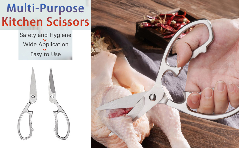 Кухонні ножиці з нержавіючої сталі, роздільні, гострі, потужні, багатофункціональні, для птиці та кісток