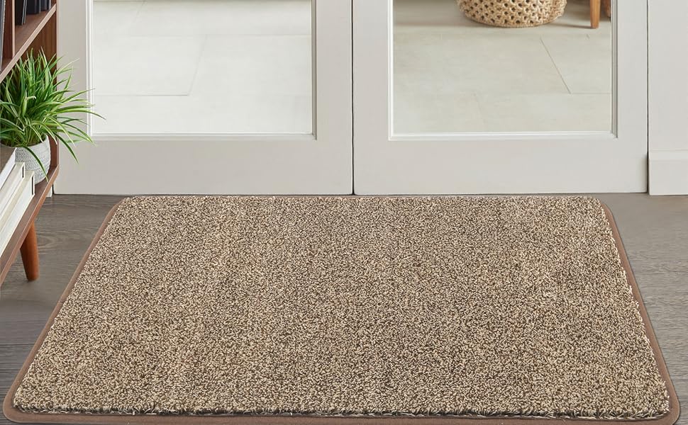 Привратний килимок Pauwer протиковзний та зносостійкий, мийний килим для вхідних дверей, тераси та саду (60 x 90 см, Коричневий)