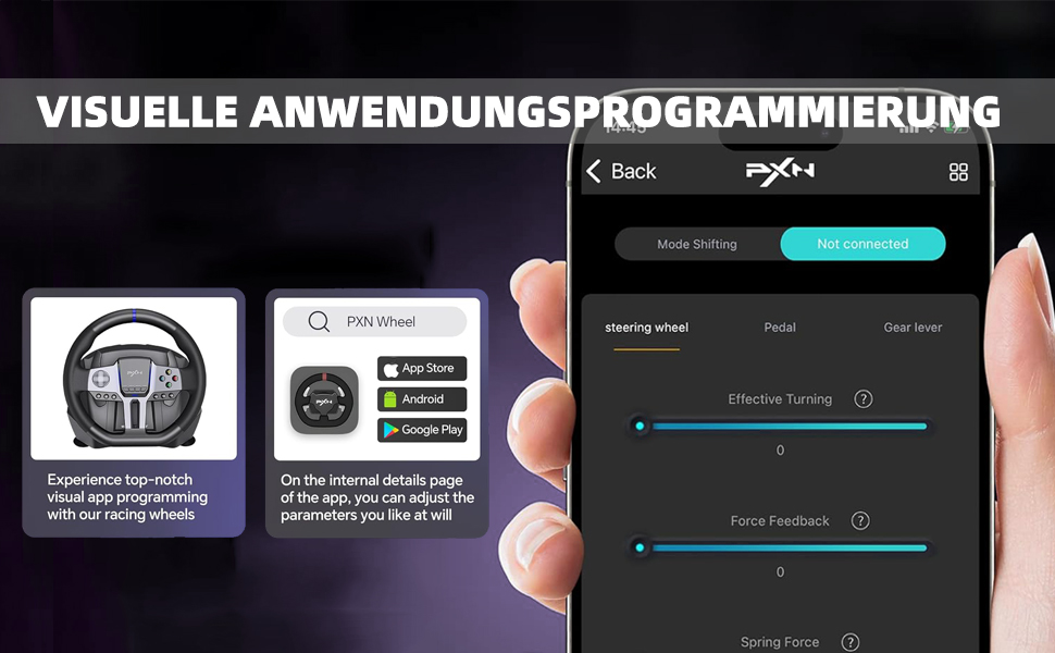 PXN V9 Gen2 Руль для ПК з педалями та перемикачем передач, 270/900° оберт, Магнітний енкодер, Датчик Hall Effect, сумісний з PC, PS4, Xbox One, Xbox Series X|S