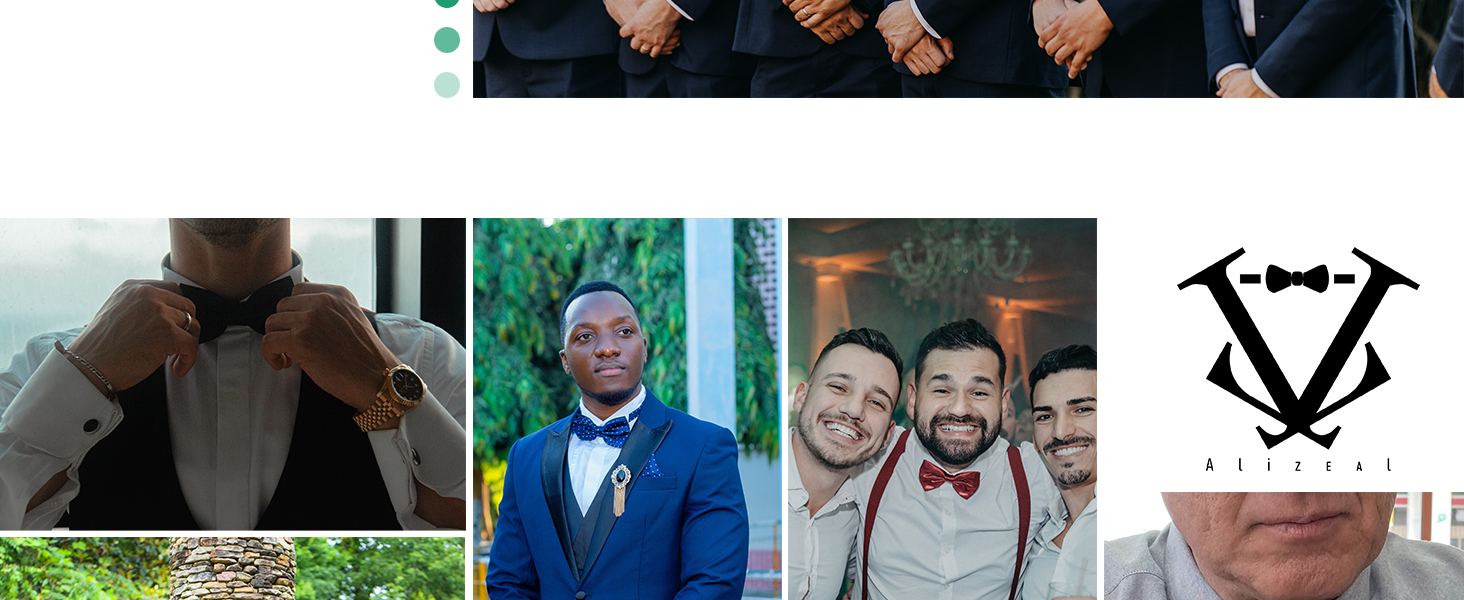 Чоловіча краватка-метелик Alizeal Retro Paisley з хустинкою, чорний+золотий, універсальний розмір