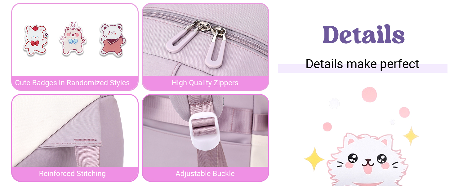 Дитячий рюкзак IvyH для дівчаток – велика місткість, водонепроникний, ідеальний для школи, 2-6 клас, фіолетовий