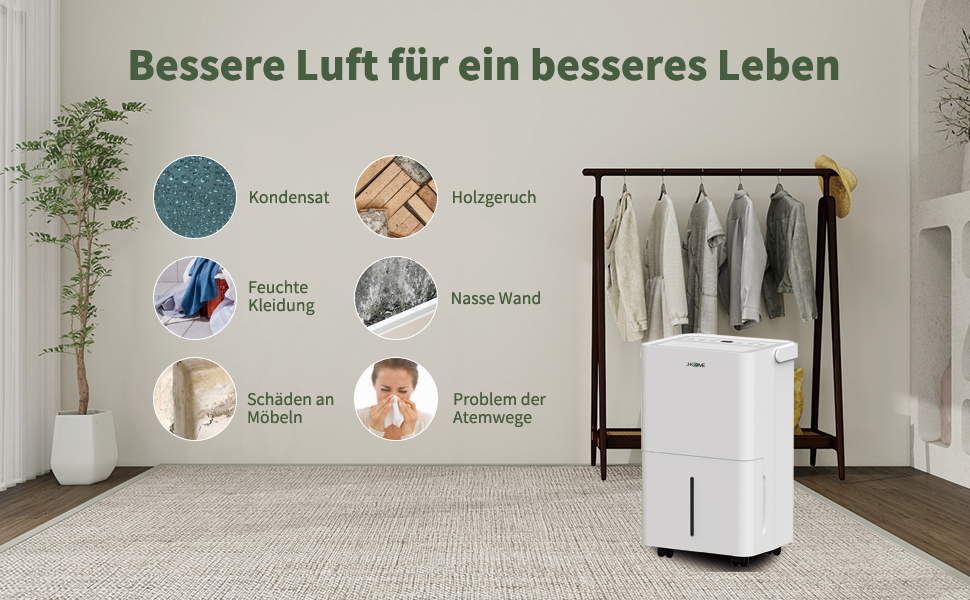 Електричний осушувач повітря Uhome 12L - 54м³, автоматичне вимкнення, сенсор вологості, режим сушіння білизни, фільтр з активованим вугіллям