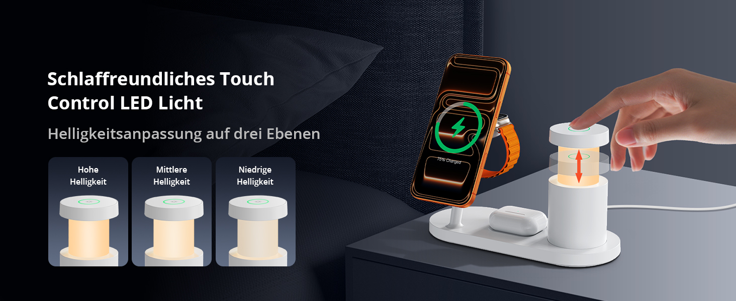 GEEKERA 25W Бездротова зарядка 4-в-1 MagSafe для iPhone 17/16/15/14/13/12, Apple Watch, AirPods + Блок живлення 45W (білий)