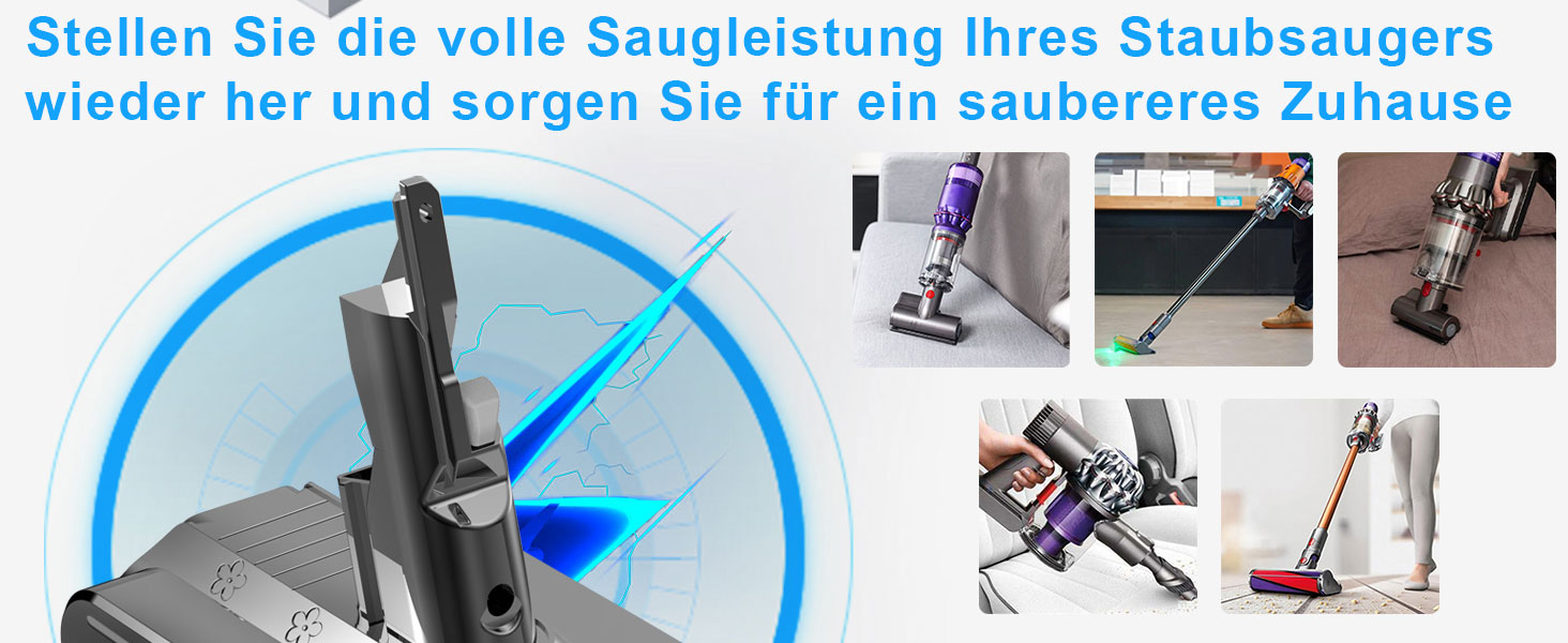 Запасний акумулятор DTK для пилососів Dyson DC62, V7, DC58, DC59, DC61, DC72, DC74, HH08 (21.6V, 4500mAh)