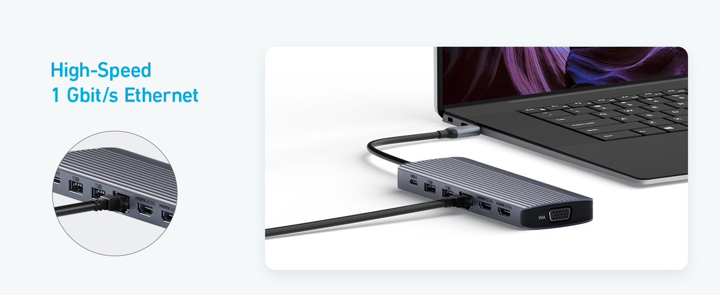 Хаб USB-C Anker з двома HDMI, 100W, 10Gbit/s, 14-в-1 для MacBook, Dell, iPad Pro