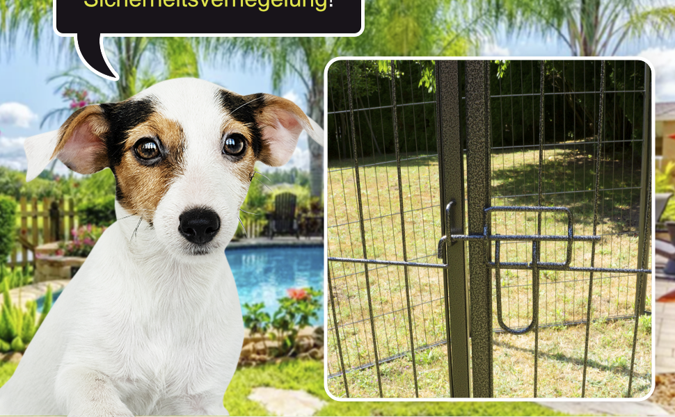 Zoomundo Забіг для цуценят 100см, XL: забіг для тварин, клітка, огорожа, загін для цуценят - Black Edition